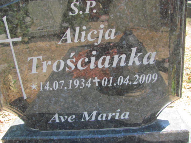 Alicja Alfreda Trościanka 1934 Międzyzdroje - Grobonet - Wyszukiwarka osób pochowanych