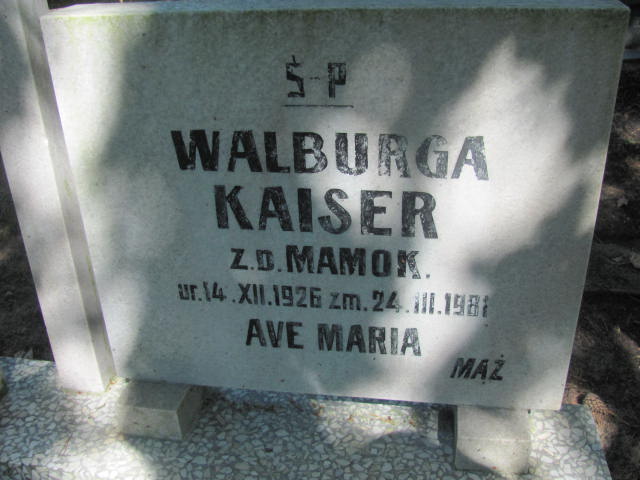 Walburga Łucja Kaiser 1926 Międzyzdroje - Grobonet - Wyszukiwarka osób pochowanych